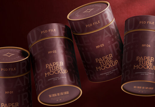 Paper Tube Packaging Mockup for Creative Design and Branding Projects