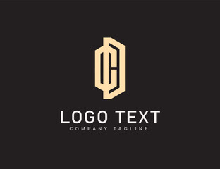 C D letter Abstract premium typography logo design