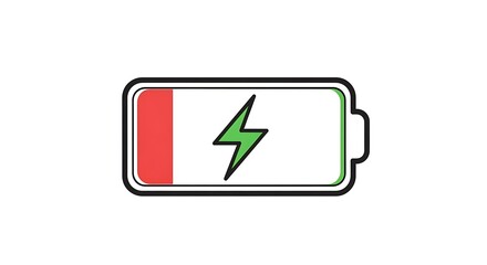 Low battery icon signaling power loss and urgent need for recharge in technology devices, perfect for conveying digital anxiety and energy crisis concepts
