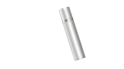 Silver cosmetic tube mockup, isolated on transparent background