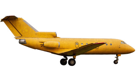 old yellow airplane isolated