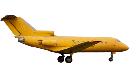 old yellow airplane isolated