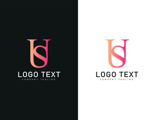 Abstract and minimal u s icon logo