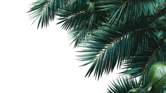 Dark Teal Pine Branch on Black Background