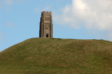 People visiting the Glastonbury Tor