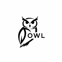 Logo owl on white background