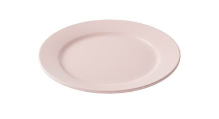 Pale Pink Round Plate Simple Design Ceramic Dinnerware.