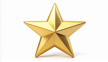 Obraz premium Shiny golden star on a white background.