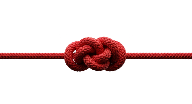 Crimson knot interwoven fate on stark stage