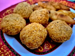Delicious Local Delicacies on a Decorative Plate