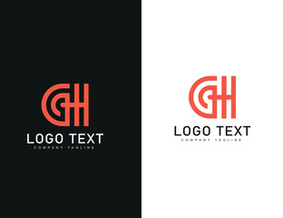 g h logo template isolated brand identity icon abstract vector graphic