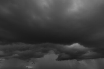 Obraz premium Rain cloud heavy sky, windstorm dark black.