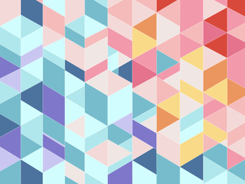 Abstract Geometric Shapes Banner Background with Multi Color Triangle Structures. Vector Illustration for Ads, Covers, Social Media Graphics, Shop, Discount, Sale and Flyer Decoration