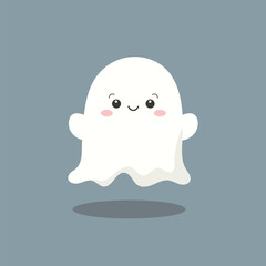 Cute ghost isolated vector illustration