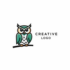vector owl logo design template