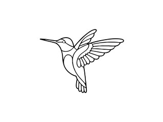 Obraz premium Seagull Flying Gracefully Outline, Isolated on White