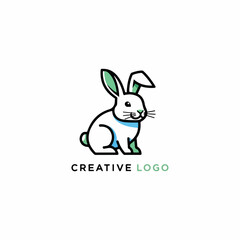 easter bunny logo vector illustration