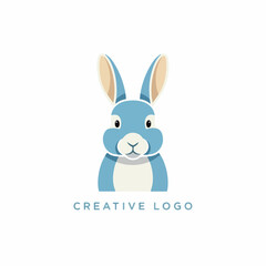 easter bunny vector illustration logo