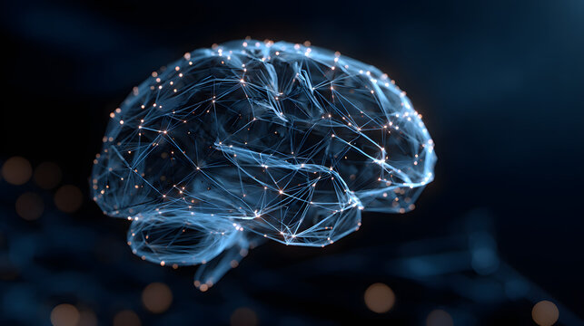 AI Brain Processing Data with Generative Artificial ntelligence Concept Vouch.AI Assistant Brain Processr with LLM Technology, BigData, Machine Learning, Geerative AI for Business Suport, Future
