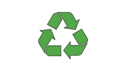 Obraz premium Go green with this clean, modern recycling symbol, perfect for sustainable business presentations, eco-friendly product packaging, and environmental awareness campaigns!