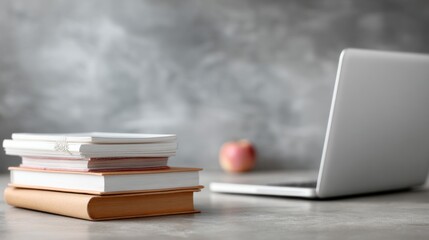 Homeschool setup with chalkboard, books, and laptop in a bright learning space