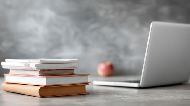 Homeschool setup with chalkboard, books, and laptop in a bright learning space
