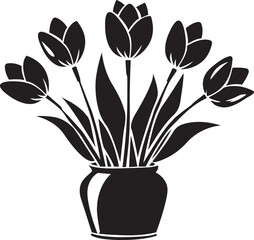 Tulip flower icon,tulip flower icon in clean vector style. Perfect for spring designs, floral elements, greeting cards, nature themes, botanical sets, and modern seasonal illustrations