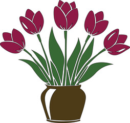 Tulip flower icon,tulip flower icon in clean vector style. Perfect for spring designs, floral elements, greeting cards, nature themes, botanical sets, and modern seasonal illustrations