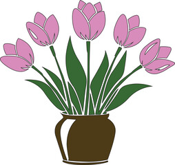 Tulip flower icon,tulip flower icon in clean vector style. Perfect for spring designs, floral elements, greeting cards, nature themes, botanical sets, and modern seasonal illustrations