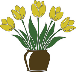 Tulip flower icon,tulip flower icon in clean vector style. Perfect for spring designs, floral elements, greeting cards, nature themes, botanical sets, and modern seasonal illustrations