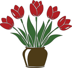 Tulip flower icon,tulip flower icon in clean vector style. Perfect for spring designs, floral elements, greeting cards, nature themes, botanical sets, and modern seasonal illustrations
