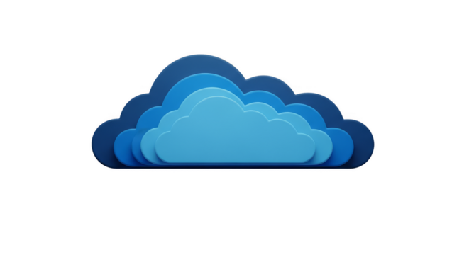 Stacked clouds ethereal illumination on black