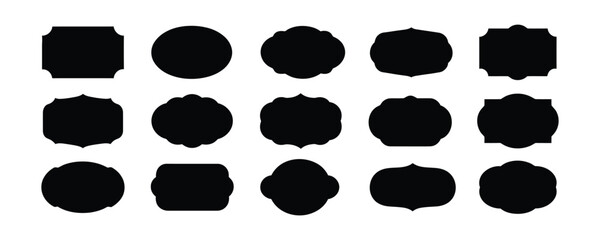 Vector art of set of black vintage frame border label ornament