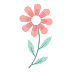 Flower design illustration with detailed petals, vibrant colors, and elegant decorative style