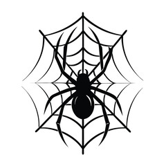 Minimal Spider Web Design on a Clean White Background