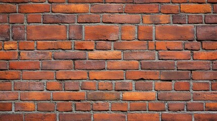 Obraz premium A close-up view of a textured red brick wall showcases the varying shades and patterns of the bricks, emphasizing their rustic charm.