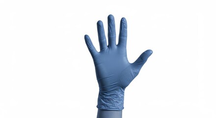 Obraz premium Elevated View of a Single Blue Protective Glove.