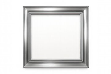 Realistic silver photo frame with transparent background for easy isolation and use in various design projects