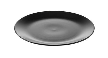 Single Black Plate Round Simple Elegant Design.