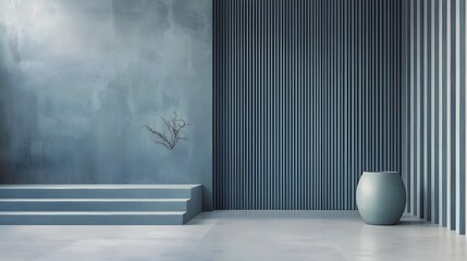 Minimalist blue stripe depth abstract background with sleek modern design for digital or print media