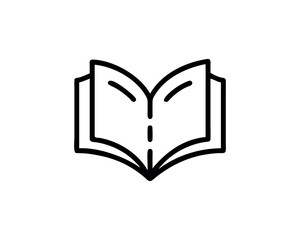 Open book outline symbol transparent background