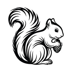 squirrel holding an acorn silhouette