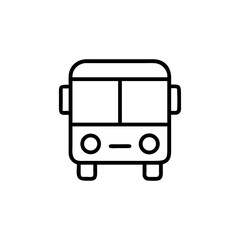 Simple Line Drawing of a Bus Icon
