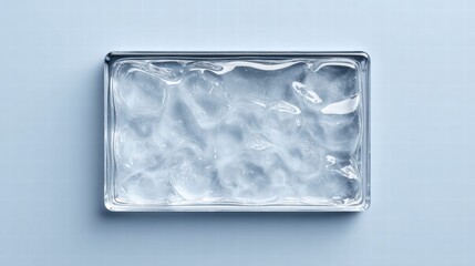 A rectangular glass block with water, creating a modern and minimalist composition.