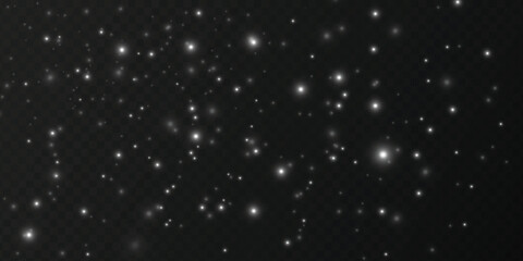 Vector space stars png. Glowing stars on transparent background. Space star background.