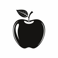 Apple fruit Vector Image. Black and white Apple Fruit Vector Illustration