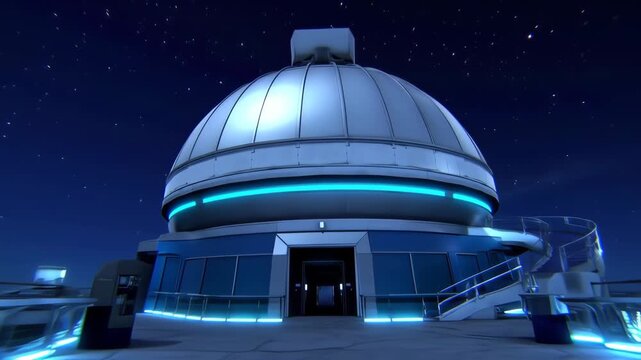 Futuristic Observatory at Night