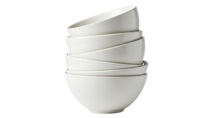 Stack of Empty White Ceramic Bowls.