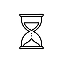 Hourglass icon on transparent background representing time passing and measurement