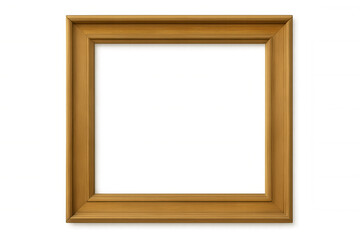 Empty wooden picture frame with transparent background, perfect for showcasing artwork or photos